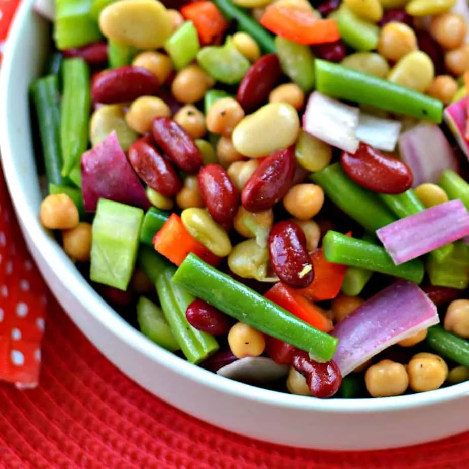 This zesty sweet Four Bean Salad is the perfect side for all your summer grilling needs.