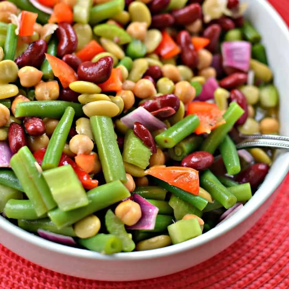 I like to serve this zest bean salad with grilled chicken, pork steaks and ribs. 