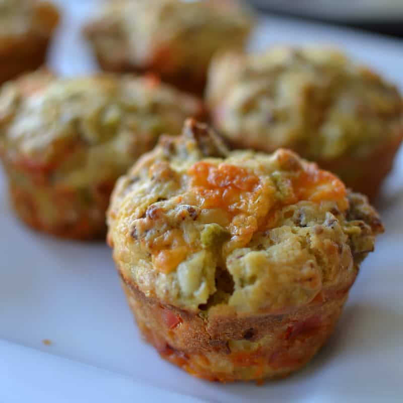 On the Go Sausage Cheddar Breakfast Muffins | Small Town Woman