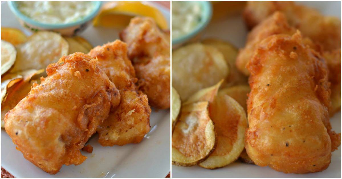 Beer Battered Fried Cod with Fresh Chips - Small Town Woman