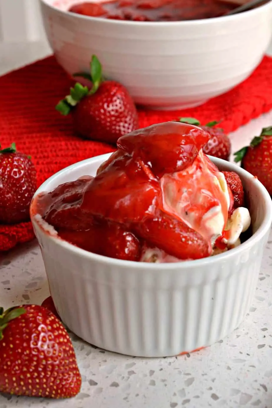 This homemade strawberry sauce comes together with three easy ingredients and about twenty minutes. 