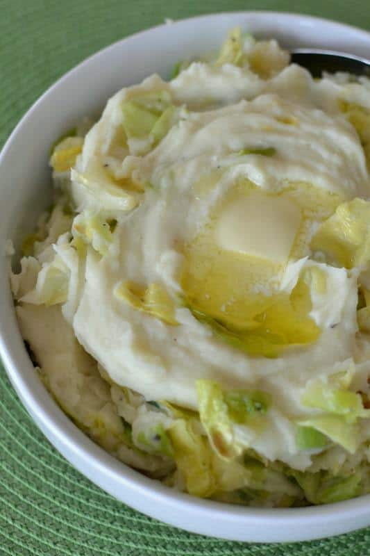 Traditional Irish Colcannon Mashed Potatoes and Cabbage