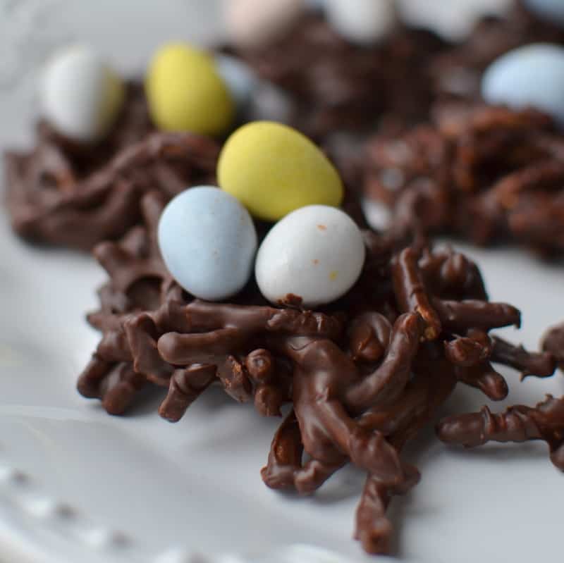 The secret ingredient in these birds nest cookies? Chow mein noodles make the adorable birds nest shape