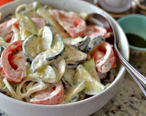 Creamy Cucumber Tomato Salad