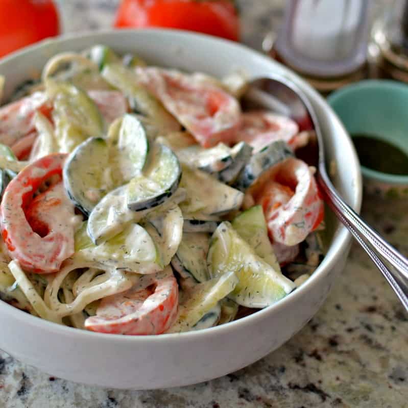 Creamy Cucumber Tomato Salad