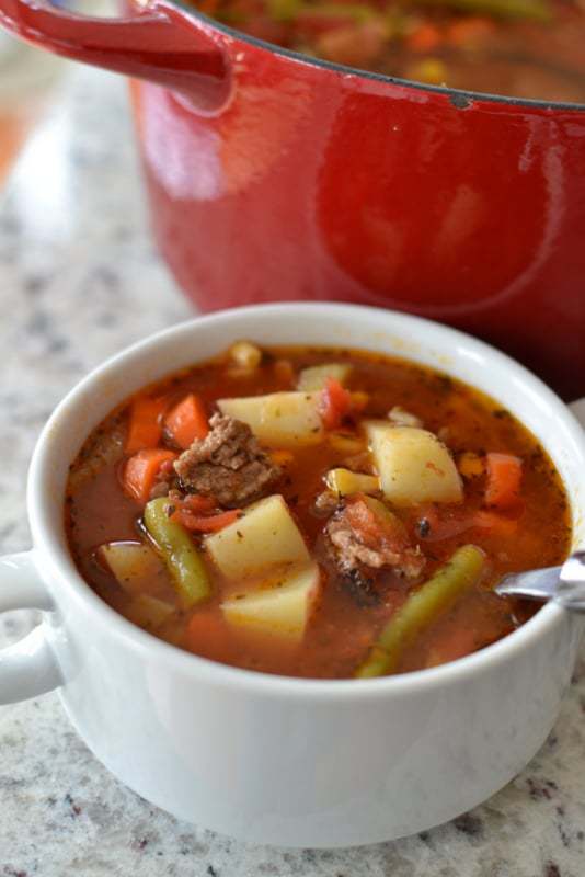 Easy Hamburger Vegetable Soup Small Town Woman