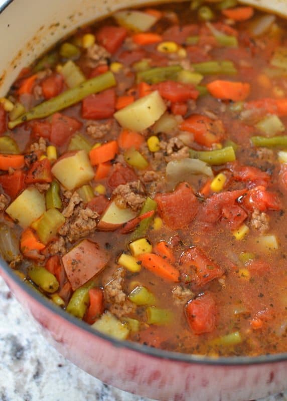 Easy Hamburger Vegetable Soup Small Town Woman