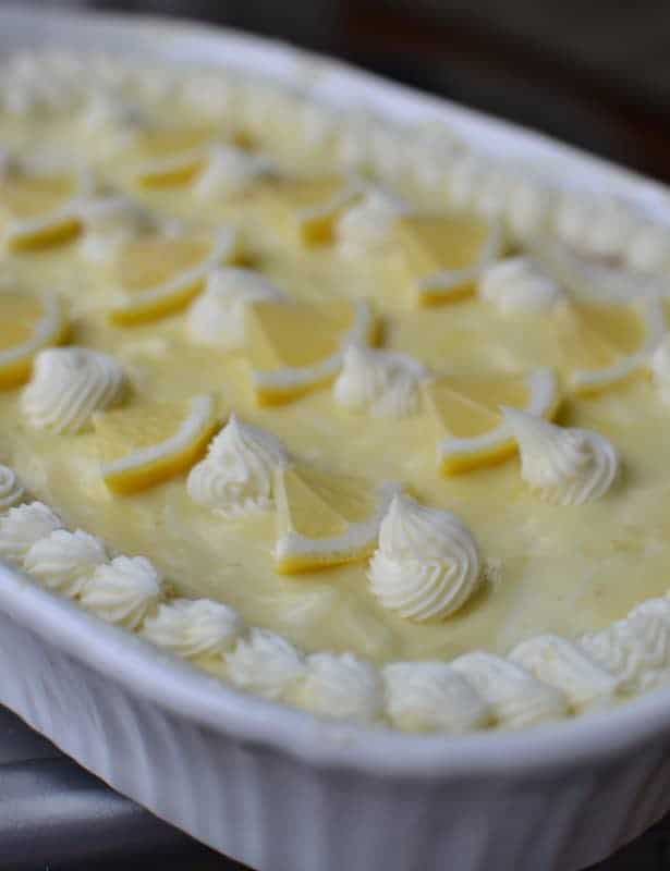 Lemon Pudding Poke Cake