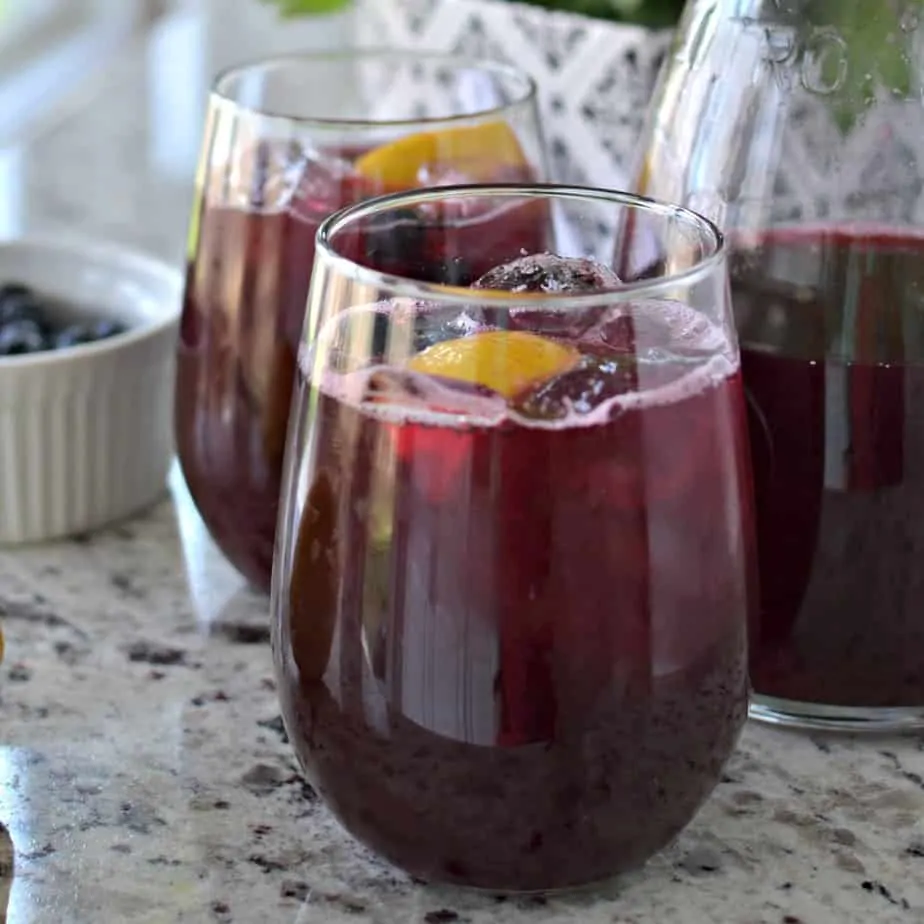 A delectable easy four ingredient fresh blueberry lemonade recipe.