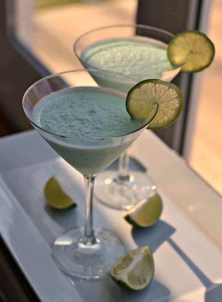 This sweet and tangy blended key lime martini is a refreshing cocktail for summer parties