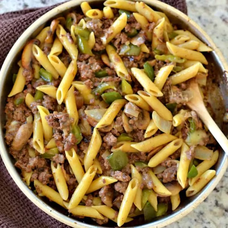 Philly Cheesesteak Pasta