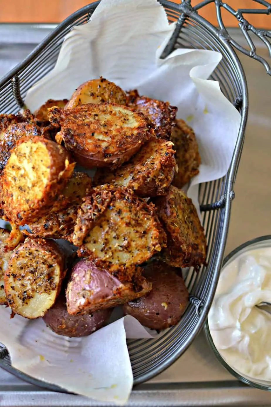 Roasted Red Potatoes with fresh Parmesan and herbs are easy, quick and delicious. .