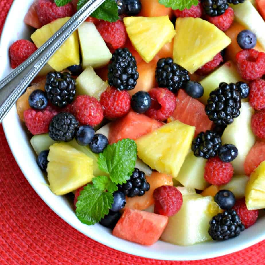 Melons, berries, and pineapple come together in this colorful mix that's perfect for a summer picnic!
