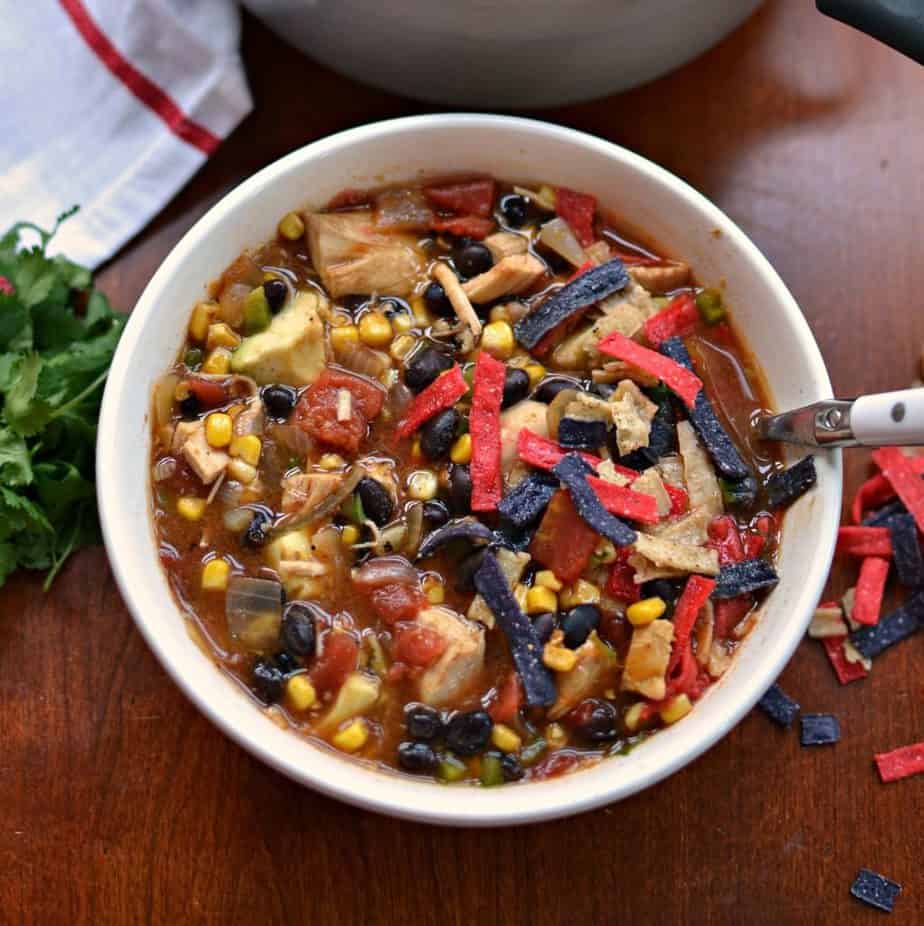 Southwest Chicken Tortilla Soup - Jersey Girl Cooks