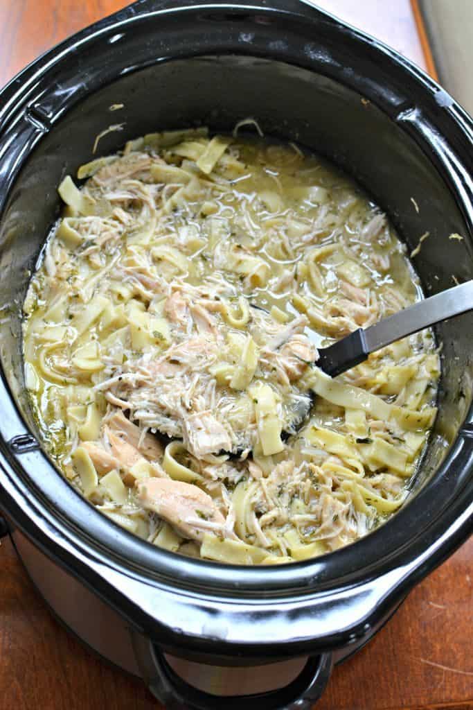 Easy Crockpot Chicken and Noodles is a great busy weeknight dinner that takes little prep time