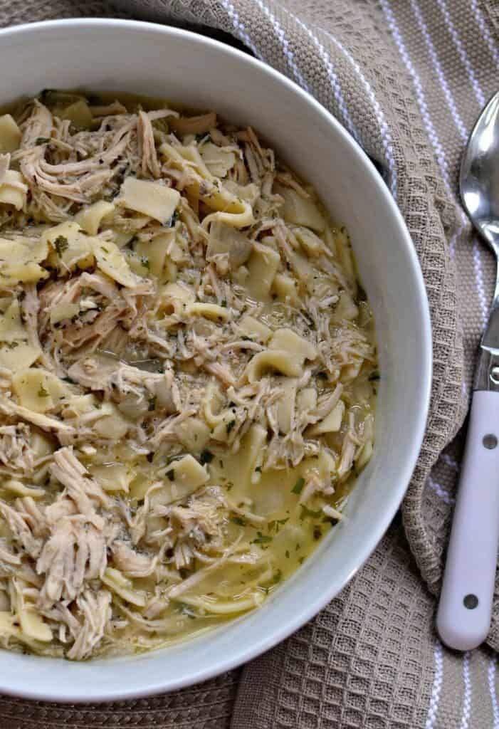 Crockpot Chicken and Noodles is a comforting family meal that's easy to prepare in just minutes