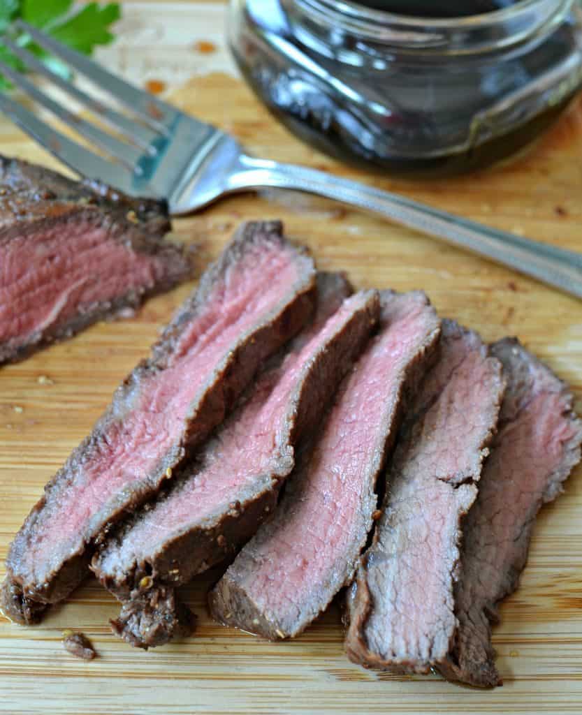 Marinated Grilled Flank Steak is perfectly served with baked potatoes, with steak tacos, or with a salad