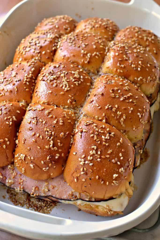 Ham and Swiss Sliders for Game Day Parties Small Town Woman