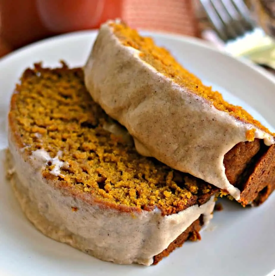 This easy delicious moist Pumpkin Bread Recipe is covered with a sweet cinnamon glaze. 