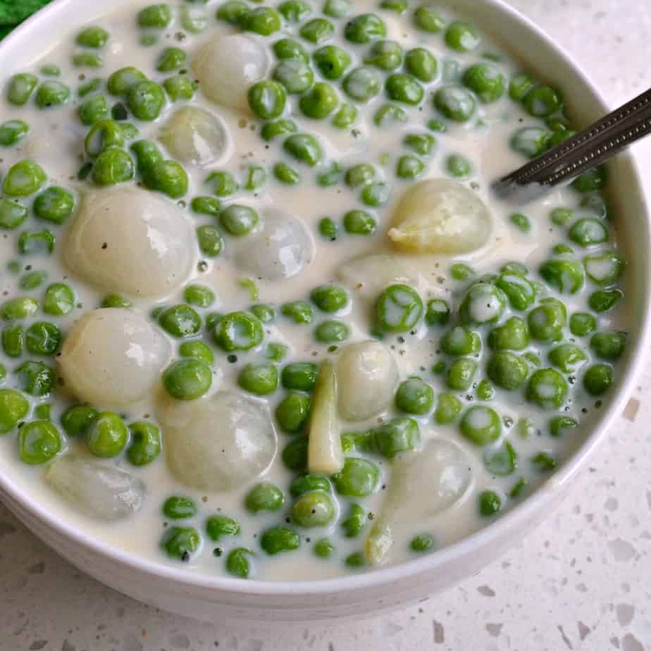 Creamed Peas are a delectable side for steak, chicken and beef or spooned over mashed or baked potatoes.