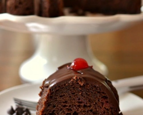 Chocolate Bundt Cake with Cherry Pie Filling