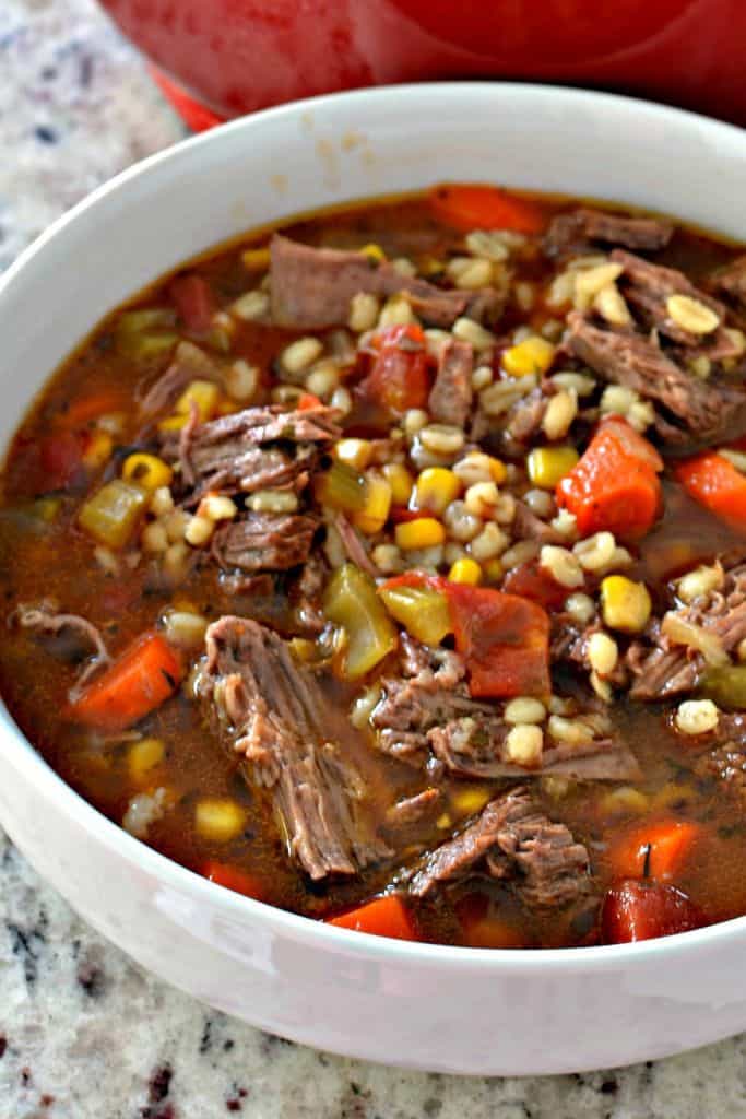 Ground Beef and Barley Soup - Closet Cooking A quick and easy ground beef  version of beef and barley soup with a tasty broth!