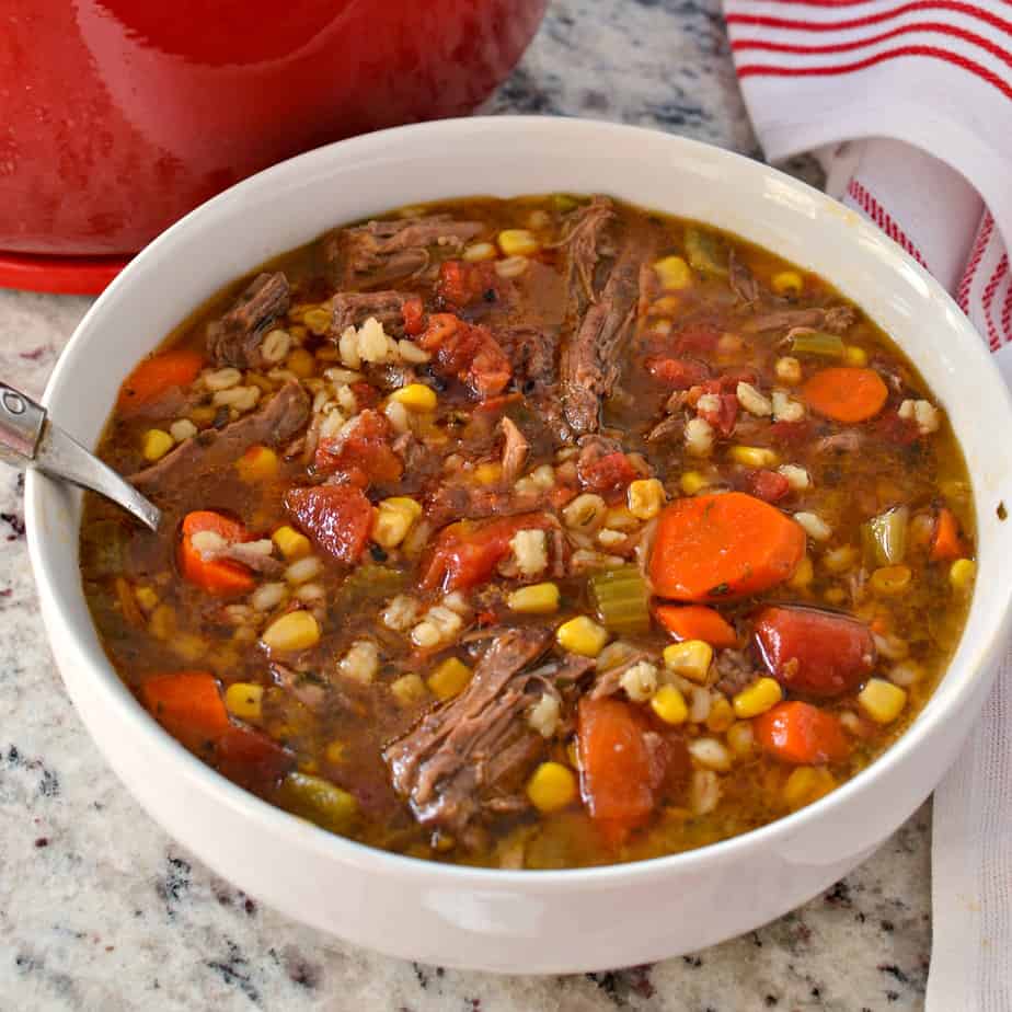 Ground Beef and Barley Soup - Closet Cooking A quick and easy ground beef  version of beef and barley soup with a tasty broth!