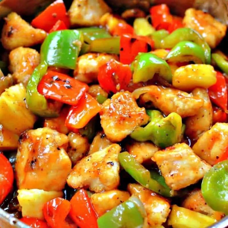 The chicken in this dish has a nice mellow crunch to it and is moist and tender on the inside.  