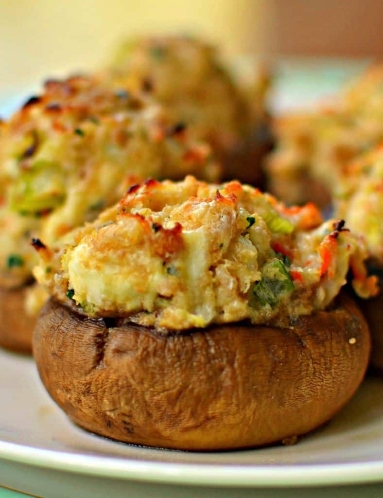 Stuffed mushrooms baked to golden perfection