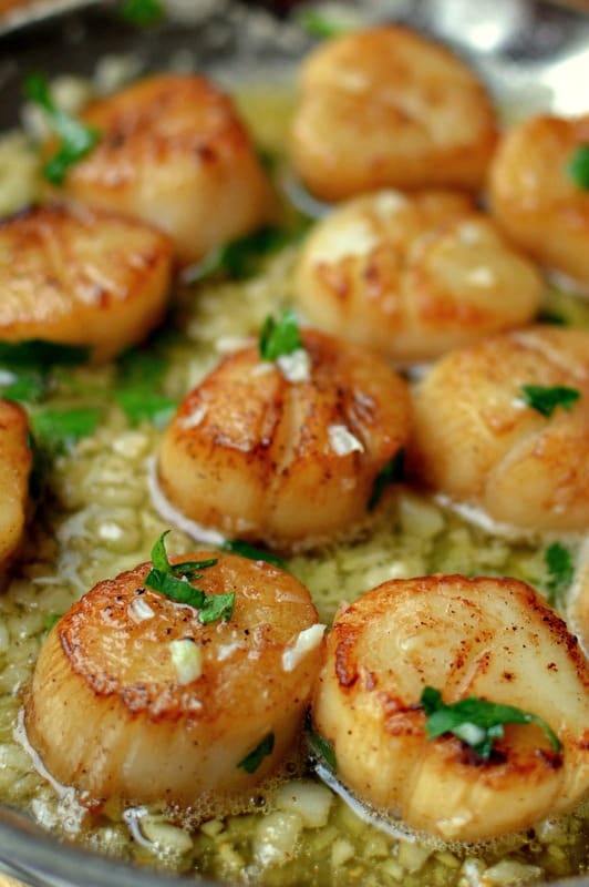 Seared Scallops With Garlic Lemon Butter