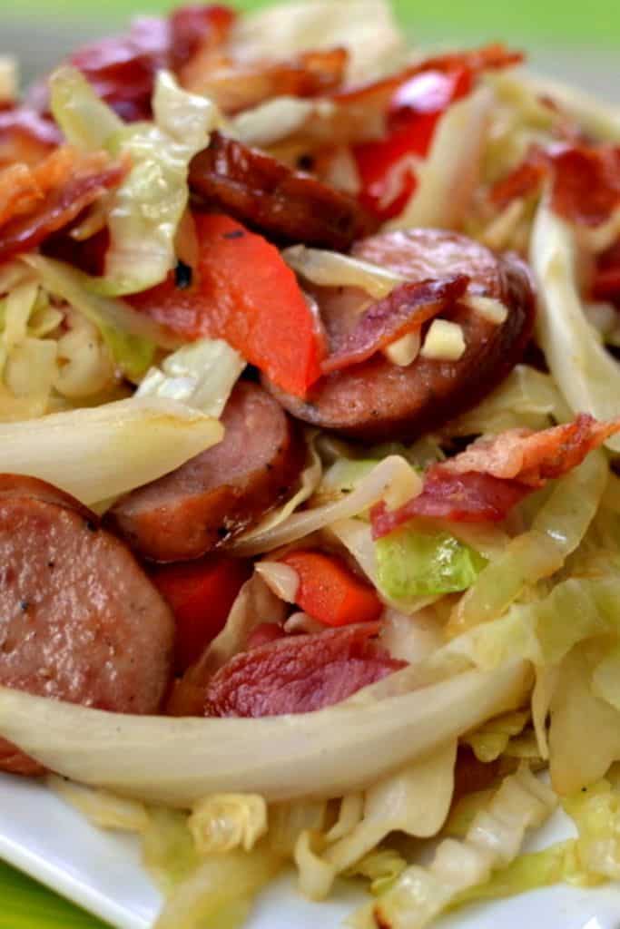 Cabbage Stir Fry With Bacon And Sausage Small Town Woman
