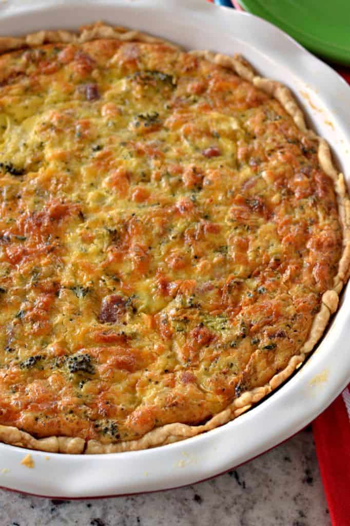 This easy Ham and Cheese Quiche is perfect for a weekend brunch