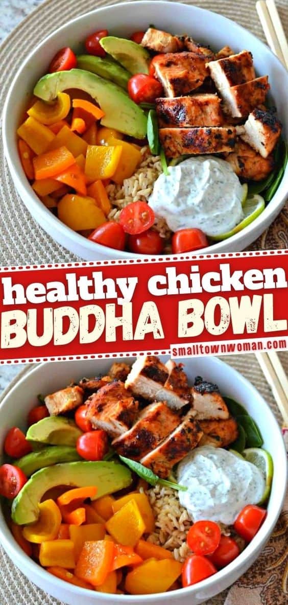 Buddha Bowl with Chicken and Peppers