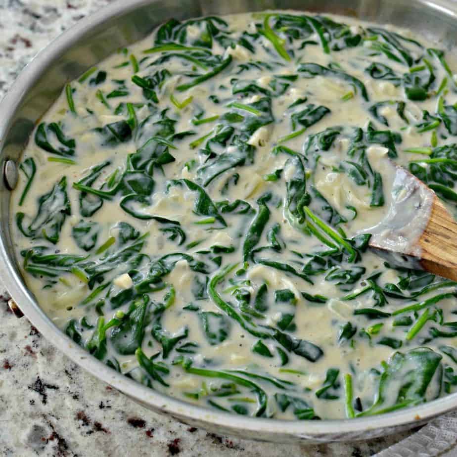 Serve cream spinach over rice, noodles, baked potatoes, grits or just by itself.
