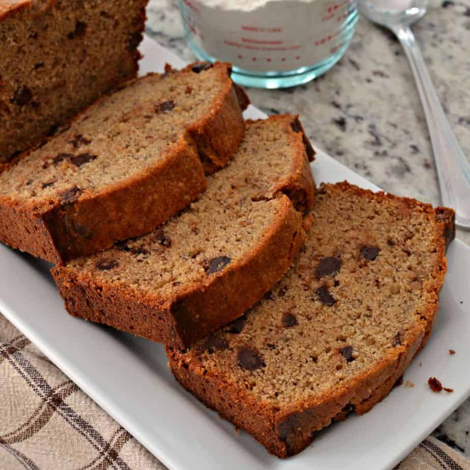 Delicious, moist peanut butter banana bread can be kicked up a notch with chocolate chips, walnuts, or pecans added!