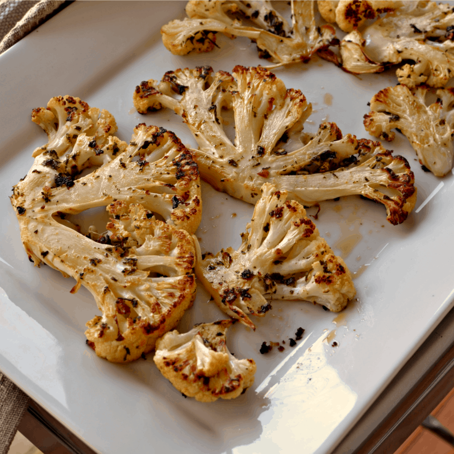 Cauliflower Steaks Perfectly seasoned Cauliflower Steaks baked to a crisp perfection