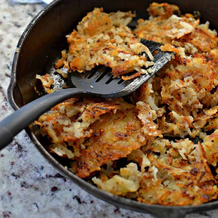 Better than restaurant quality hash browns with crispy edges