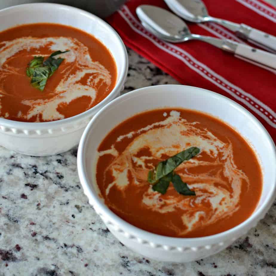 Rich and creamy homemade tomato bisque soup is a perfect cold weather comfort meal