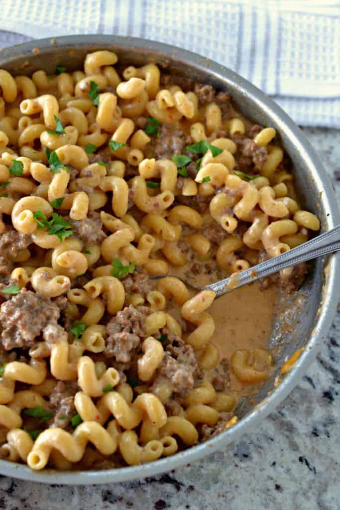 This creamy, cheesy Homemade Hamburger Helper is an easy one-skillet meal that's ready in less than 30 minutes