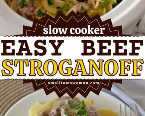 Slow Cooker Beef Stroganoff - Small Town Woman
