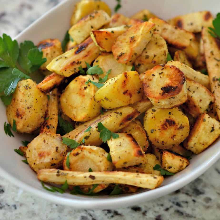 Delicious roasted parsnips are the perfect side dish for many dinners