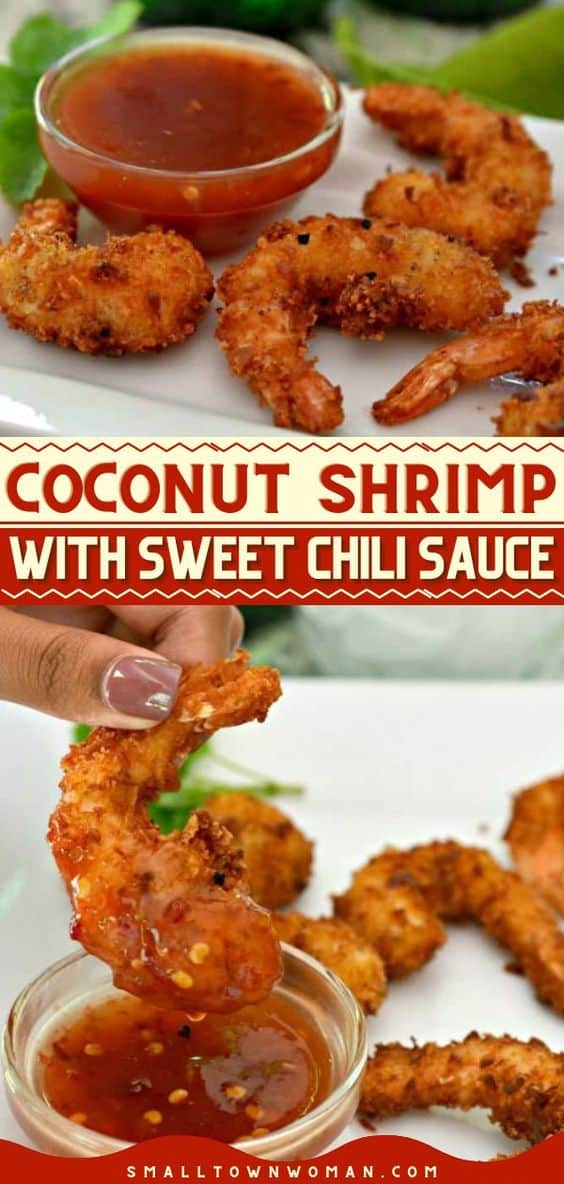 Coconut Shrimp with Sweet Chili Sauce - Small Town Woman