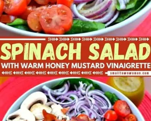 Spinach Salad with Warm Bacon Honey Mustard Vinaigrette