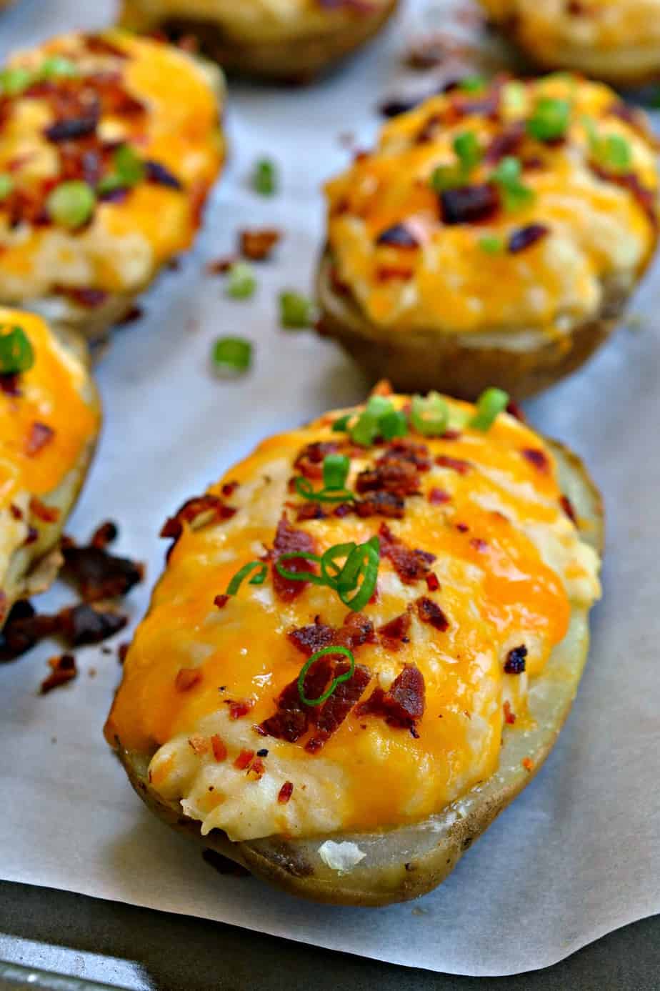 These easy Twice Baked Potatoes are quick to come together and can be prepared in advance. 