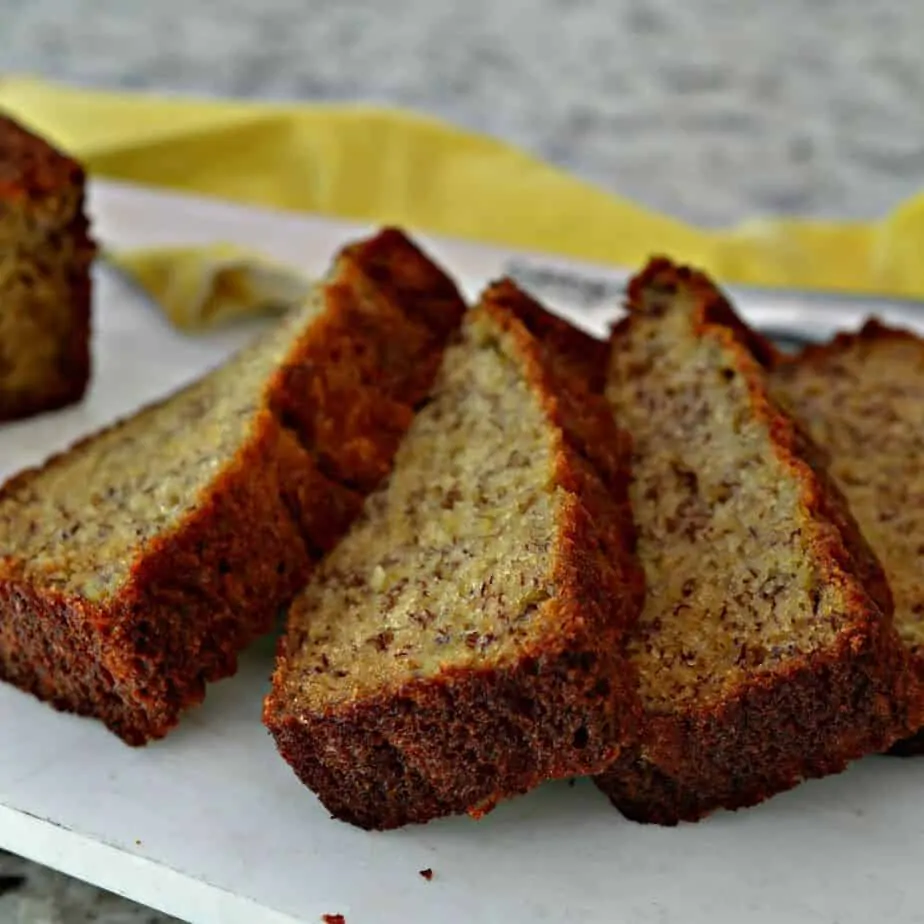 This banana bread recipe is sweet and moist, perfect for a snack or easy breakfast