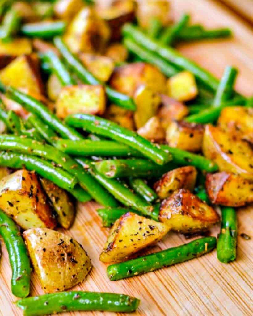Fried Potatoes and Green Beans