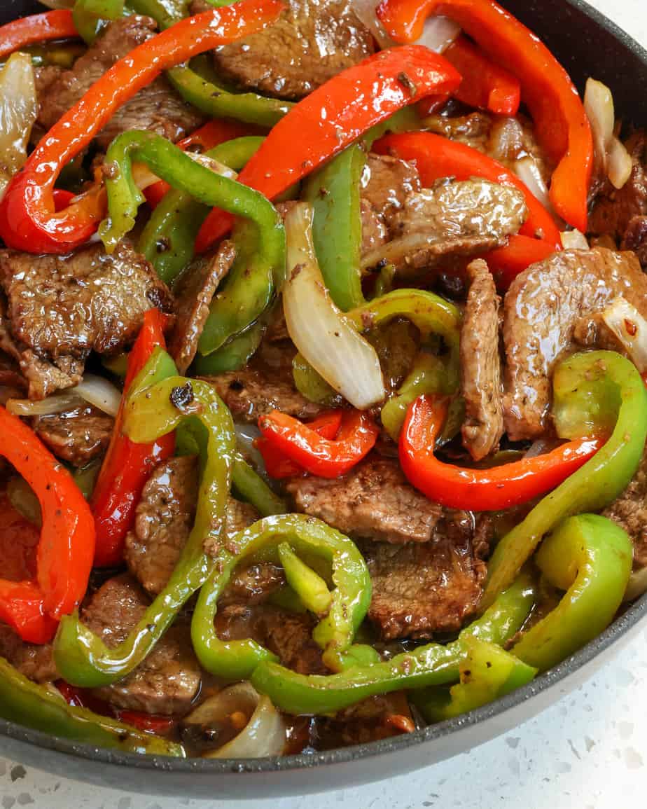 Steak and Sweet Potato Skillet with Peppers - The Roasted Root