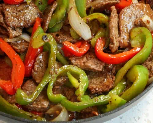 Steak and Sweet Potato Skillet with Peppers - The Roasted Root