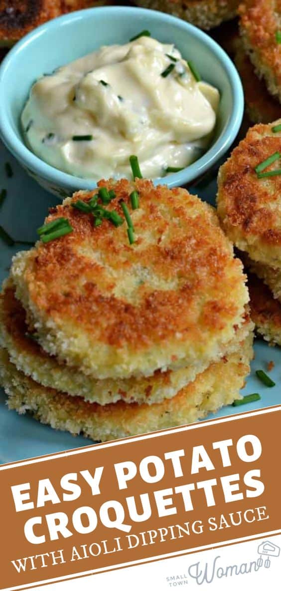 Potato Croquettes with Aioli Dipping Sauce Small Town Woman