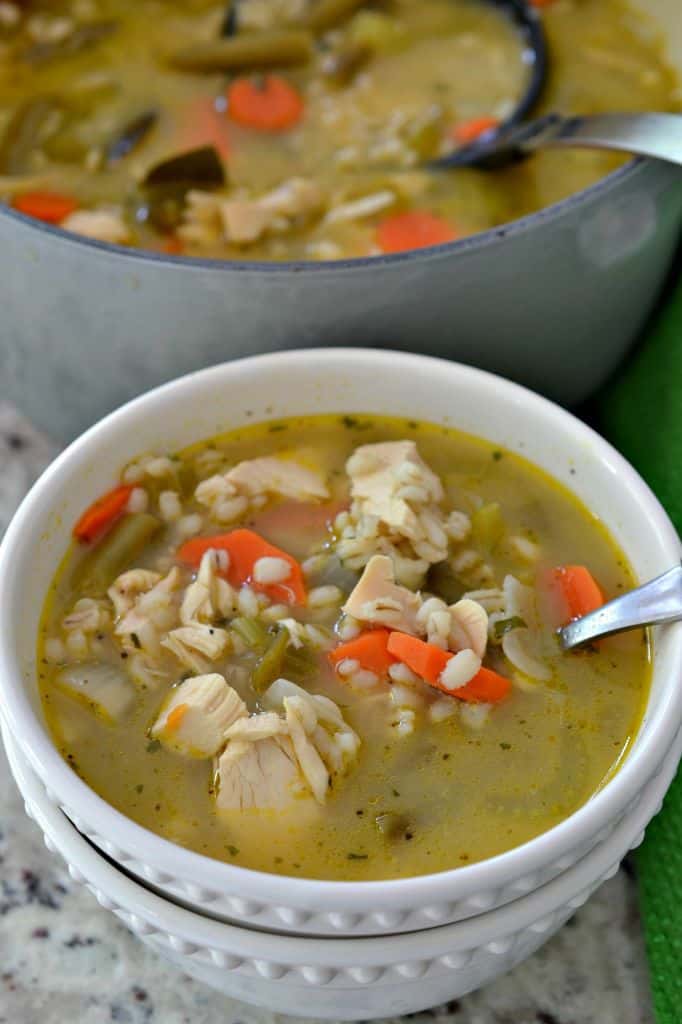 This Chicken Barley Soup Recipe is a great way to warm up on a cold winter night.